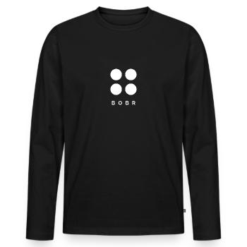 BOBR BOBER - le Bieber - T-shirt manches longues Premium bio Homme - noir - Devant - Nico (187cm)