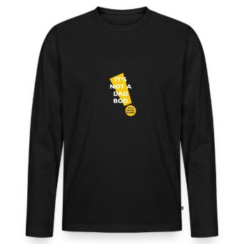 Ce n’est pas un corps de père, c’est une figure paternelle - T-shirt manches longues Premium bio Homme - noir - Devant - Nico (187cm)