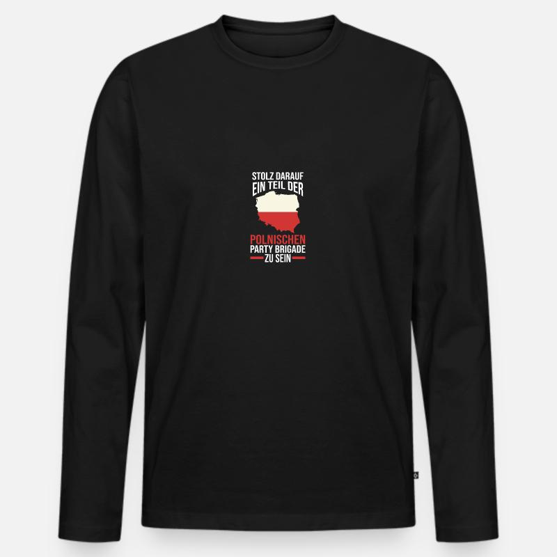 Pole Polnisch Polen - Männer Premium Bio Langarmshirt - Schwarz