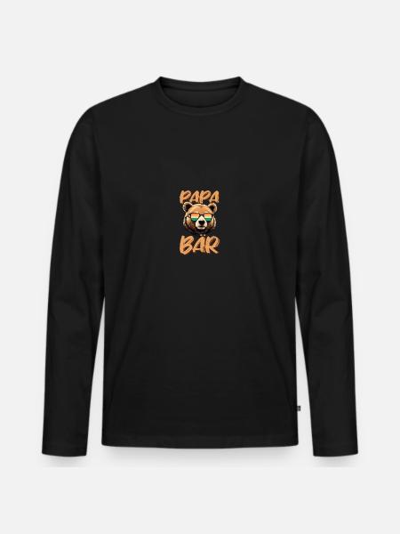 Papa Père - T-shirt manches longues Premium bio Homme - noir