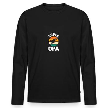 Grandpa Grandpa - Men's Premium Organic Long Sleeve Shirt - black - Front - Nico (187cm)