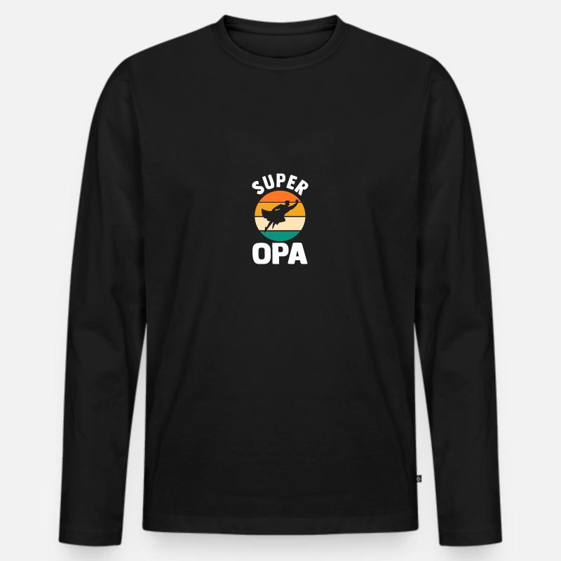 Großvater Opa - Männer Premium Bio Langarmshirt - Schwarz