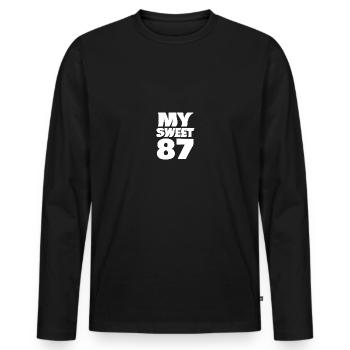 Âge 87 - T-shirt manches longues Premium bio Homme - noir - Devant - Nico (187cm)