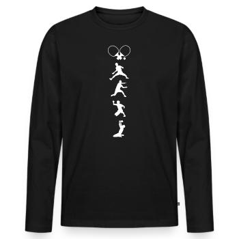 Table Tennis Bat Topspin Table Tennis Player - Men's Premium Organic Long Sleeve Shirt - black - Front - Nico (187cm)
