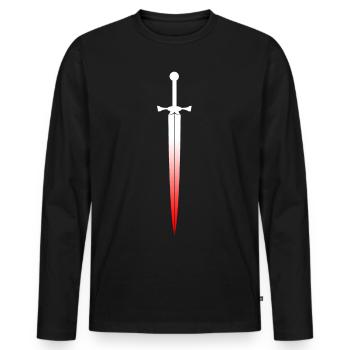 sword - Men's Premium Organic Long Sleeve Shirt - black - Front - Nico (187cm)