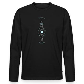 Find Beauty In Growth - Men's Premium Organic Long Sleeve Shirt - black - Front - Nico (187cm)