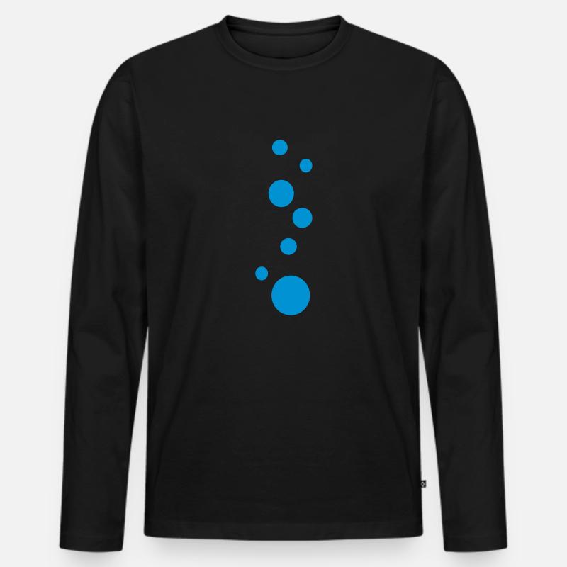 blue_bubbles Muster - Männer Premium Bio Langarmshirt - Schwarz