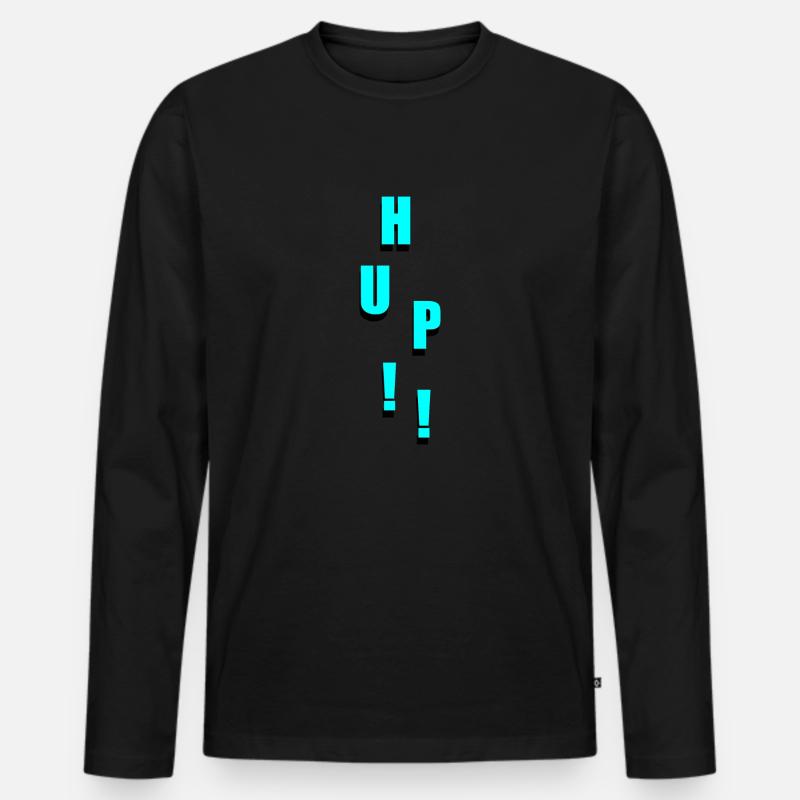 HUP!! - Männer Premium Bio Langarmshirt - Schwarz