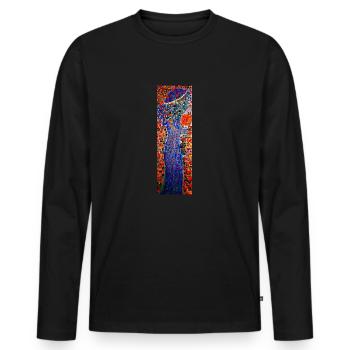 ELEGANCE - Men's Premium Organic Long Sleeve Shirt - black - Front - Nico (187cm)