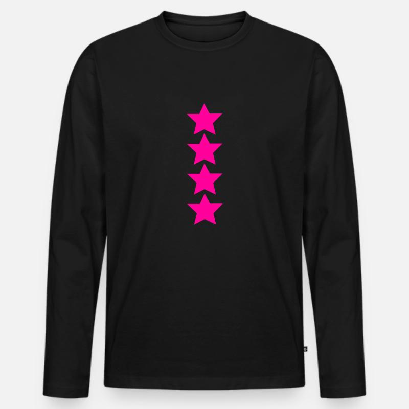 4sterne - Männer Premium Bio Langarmshirt - Schwarz