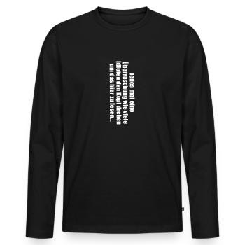 Jedes mal eine Überraschung - Männer Premium Bio Langarmshirt - Schwarz - Vorne - Nico (187cm)