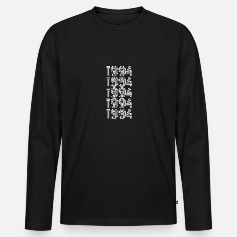 1994 - Männer Premium Bio Langarmshirt - Schwarz