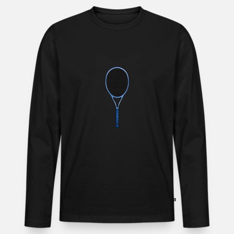 Tennisschläger - Männer Premium Bio Langarmshirt - Schwarz