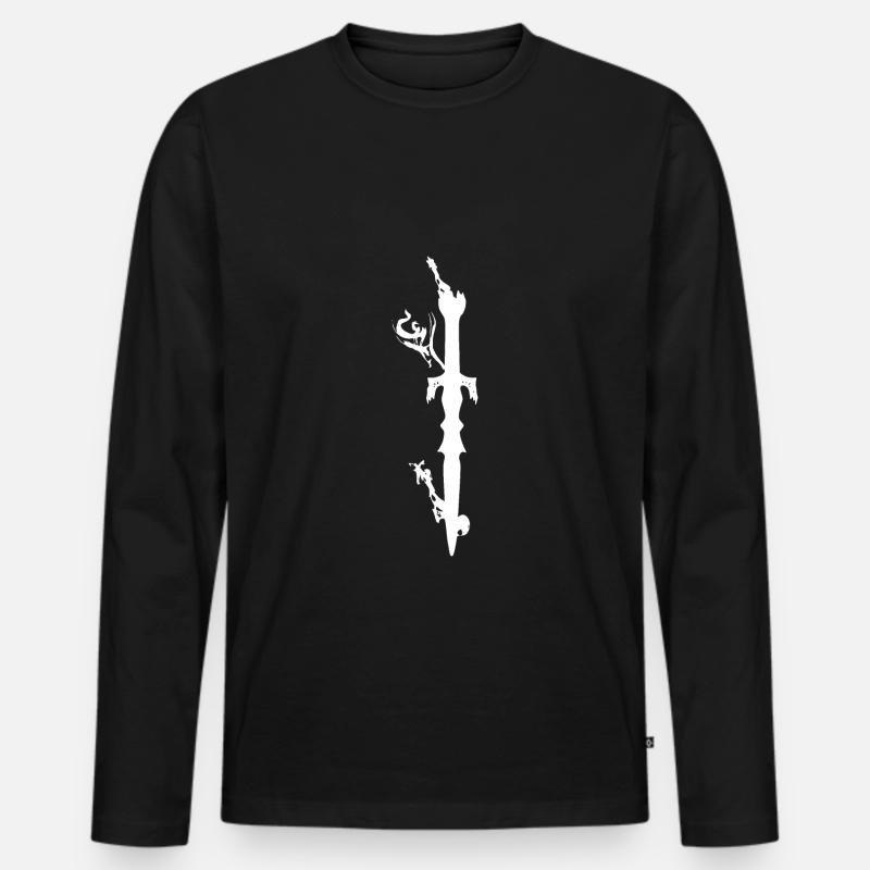 Rauchender Dolch - Männer Premium Bio Langarmshirt - Schwarz