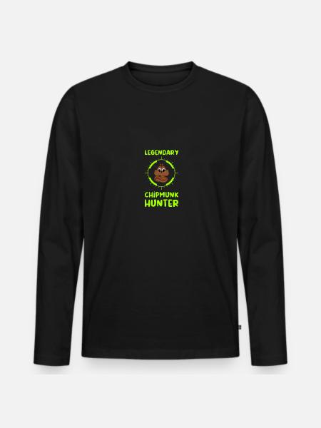 Hunter Squirrel Squirrel Gift - Men's Premium Organic Long Sleeve Shirt - black