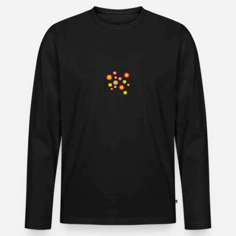 smiley - Männer Premium Bio Langarmshirt - Schwarz