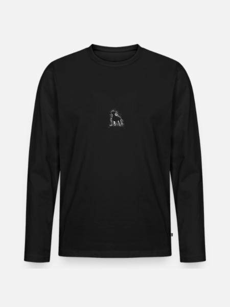 Dobi Silhouette - Männer Premium Bio Langarmshirt - Schwarz