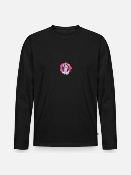 Yoga Patterns Red And Blue - Men's Premium Organic Long Sleeve Shirt - black