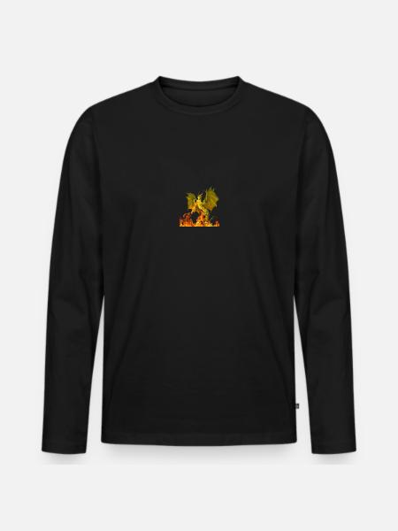 dragon fire fire - Men's Premium Organic Long Sleeve Shirt - black