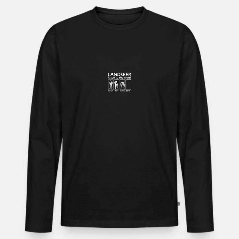 Hund-Landseer-Dog-Geschenkidee - Männer Premium Bio Langarmshirt - Schwarz