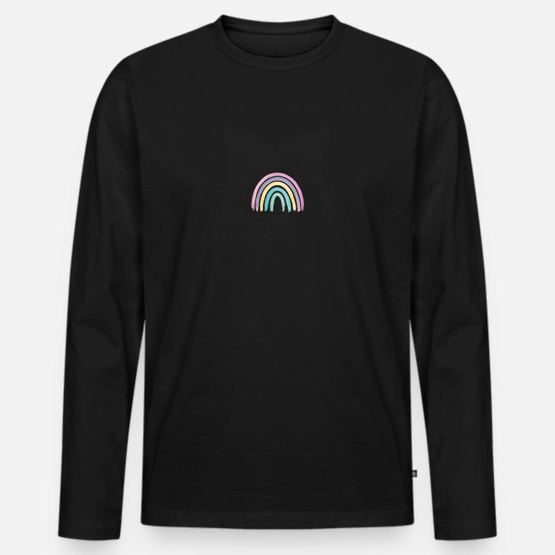 Regenbogen Boho Rainbow Baby - Männer Premium Bio Langarmshirt - Schwarz