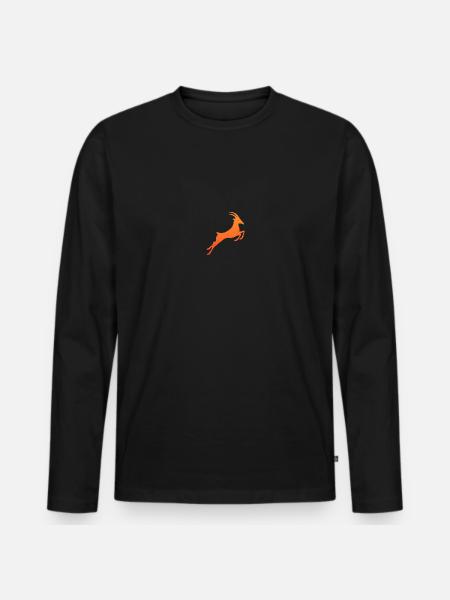 Symbol South Africa Springbok Tribal Tattoo Gift - Men's Premium Organic Long Sleeve Shirt - black