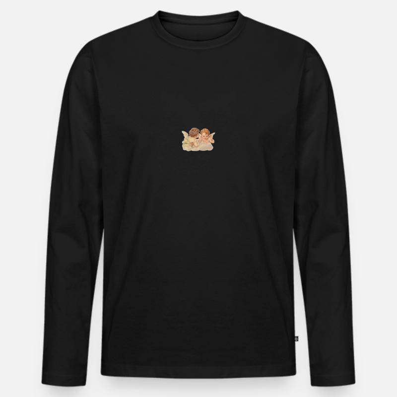 Engel Design - Männer Premium Bio Langarmshirt - Schwarz