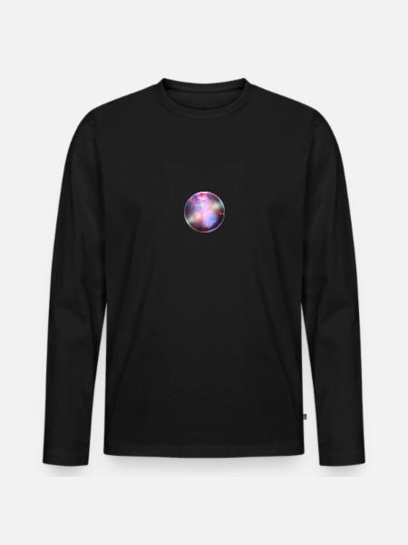 Ein bunter Planet - Männer Premium Bio Langarmshirt - Schwarz