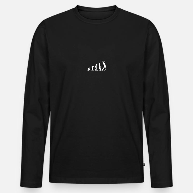 GOLFING EVOLUTION - Männer Premium Bio Langarmshirt - Schwarz