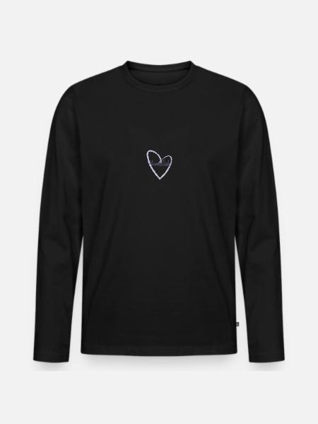 Hundeliebe - Männer Premium Bio Langarmshirt - Schwarz