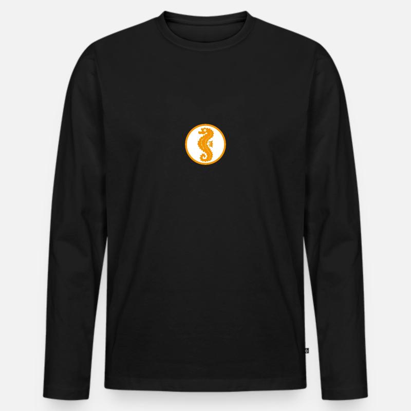 Seepferdchen Moin Ostsee Nordsee - Männer Premium Bio Langarmshirt - Schwarz