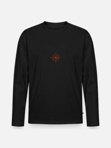 Symbol Kompass Navigation Retro Geschenkidee - Männer Premium Bio Langarmshirt - Schwarz