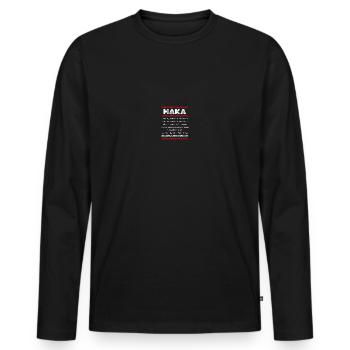 Maori Haka Dance KaMate Tribal Tattoo Gift Idea - Men's Premium Organic Long Sleeve Shirt - black - Front - Nico (187cm)