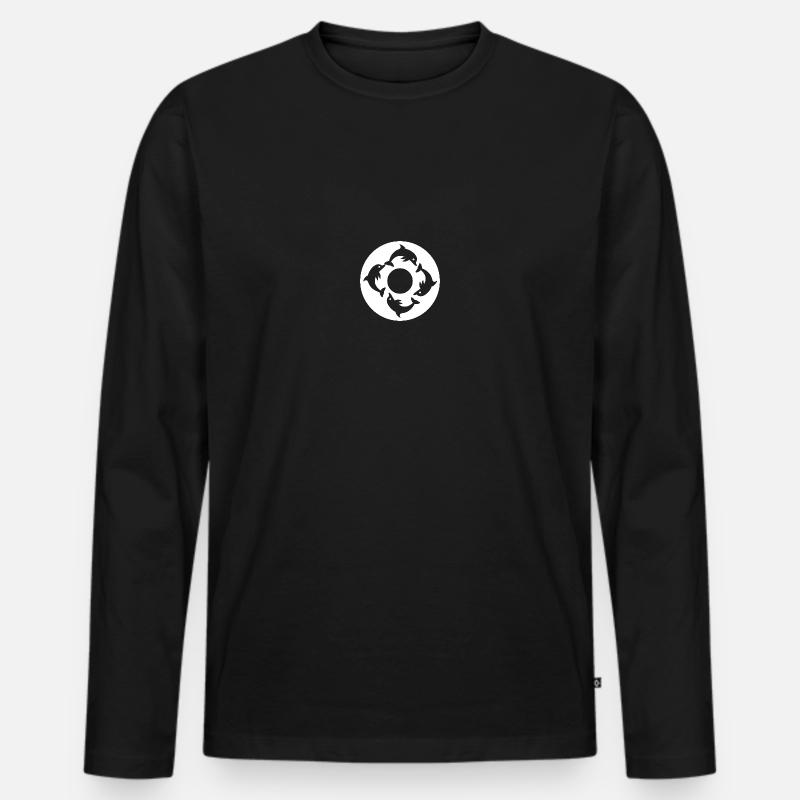 Dolphin Delfin - Männer Premium Bio Langarmshirt - Schwarz