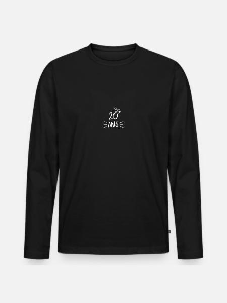 20 ans - T-shirt manches longues Premium bio Homme - noir