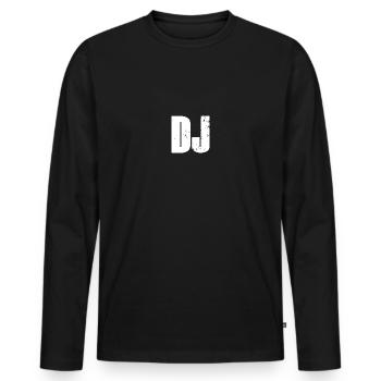 DJ - Männer Premium Bio Langarmshirt - Schwarz - Vorne - Nico (187cm)