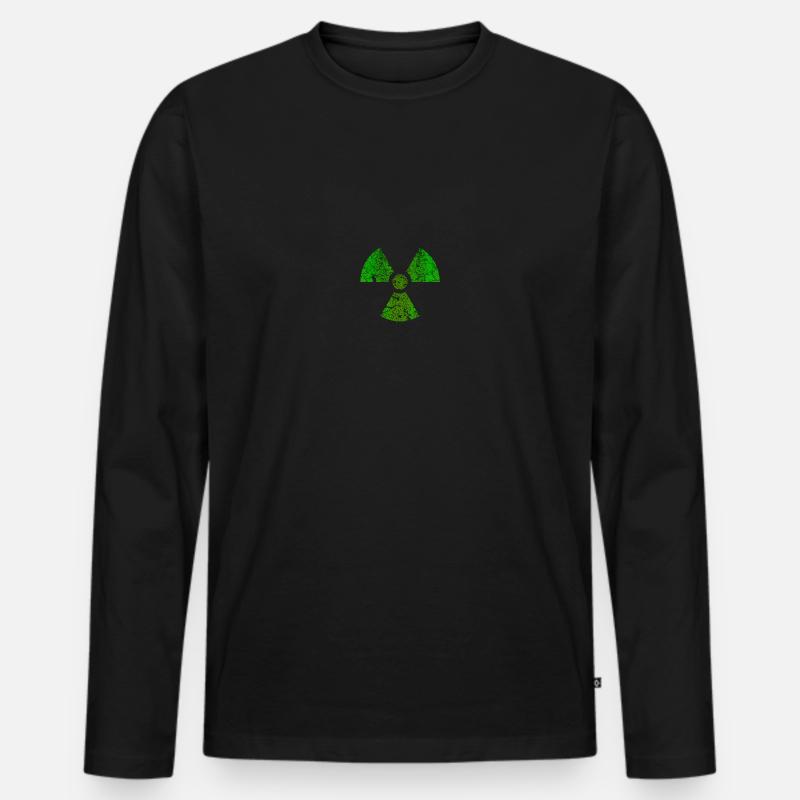 Radioactive - Grunge Texture - Männer Premium Bio Langarmshirt - Schwarz