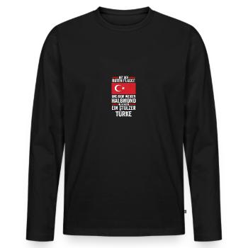 Turks Turkish Turkey - Men's Premium Organic Long Sleeve Shirt - black - Front - Nico (187cm)