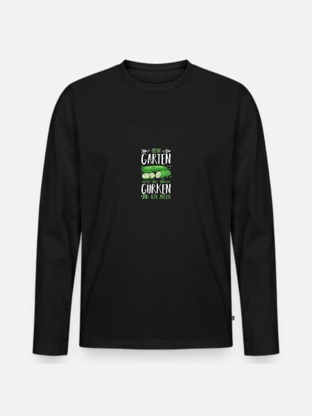 Gärtner Gurke Bauer Garten - Männer Premium Bio Langarmshirt - Schwarz