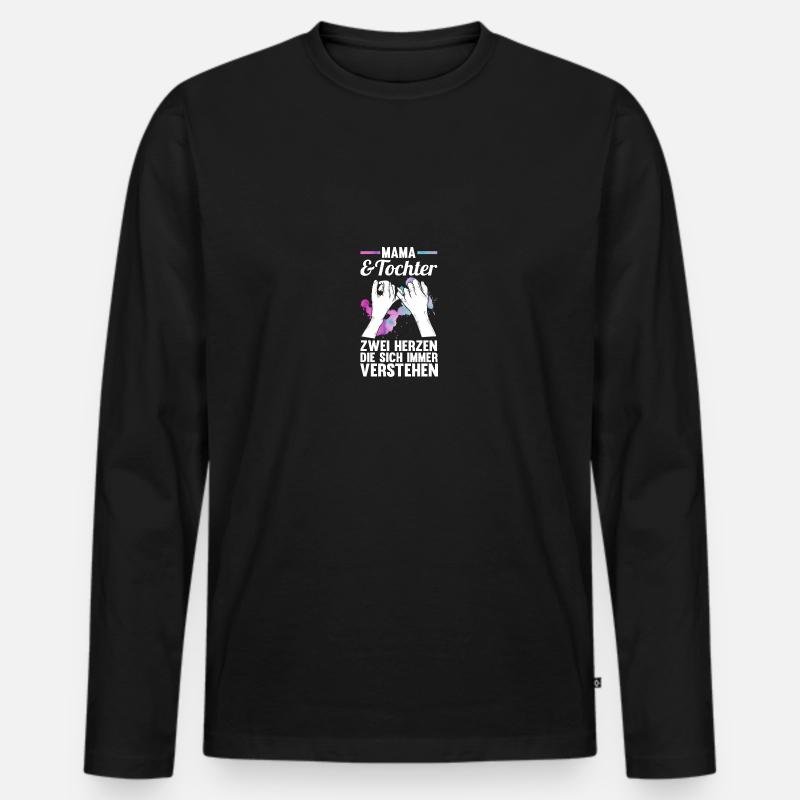 Mama Und Tochter - Männer Premium Bio Langarmshirt - Schwarz