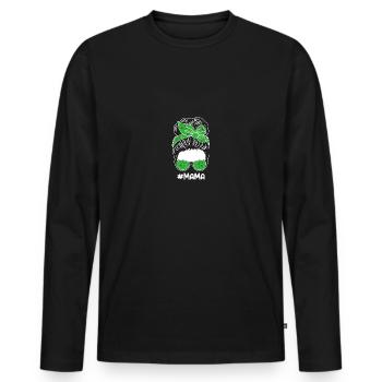 Bogenschütze Mama Mutter Bogenschießen - Männer Premium Bio Langarmshirt - Schwarz - Vorne - Nico (187cm)