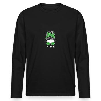 Archer Tante Tir à l’arc - T-shirt manches longues Premium bio Homme - noir - Devant - Nico (187cm)