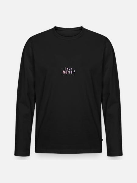 Love yourself - Men's Premium Organic Long Sleeve Shirt - black