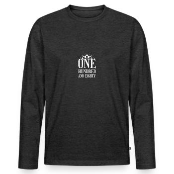 One Hundred And Eighty Darts Darten Dartspieler - Männer Premium Bio Langarmshirt - Anthrazit meliert - Vorne - Nico (187cm)