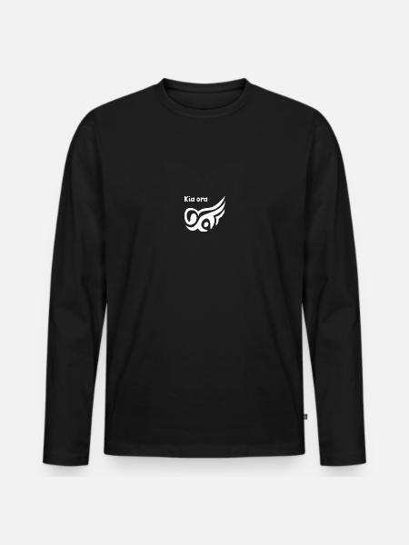 Kia Ora - Men's Premium Organic Long Sleeve Shirt - black