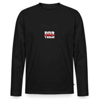 Trabi DDR - Männer Premium Bio Langarmshirt - Schwarz - Vorne - Nico (187cm)