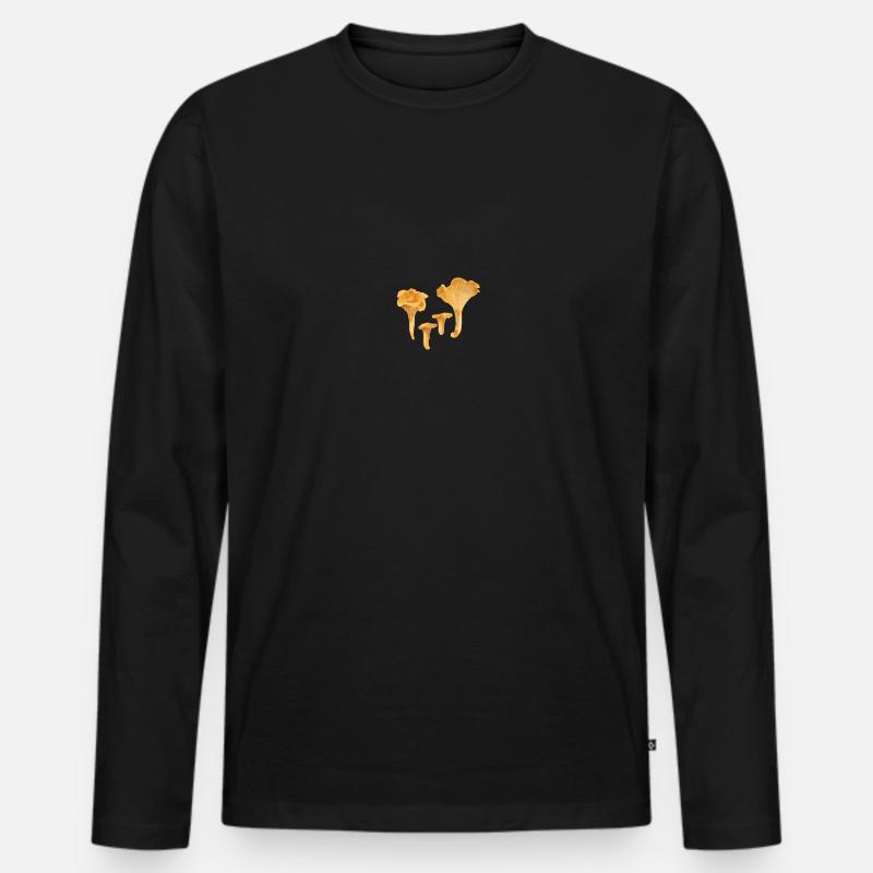 Gelbe Pfifferlinge - Männer Premium Bio Langarmshirt - Schwarz