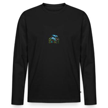 Delfine - T-shirt manches longues Premium bio Homme - noir - Devant - Nico (187cm)
