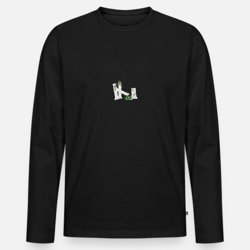 Column ancient - Männer Premium Bio Langarmshirt - Schwarz
