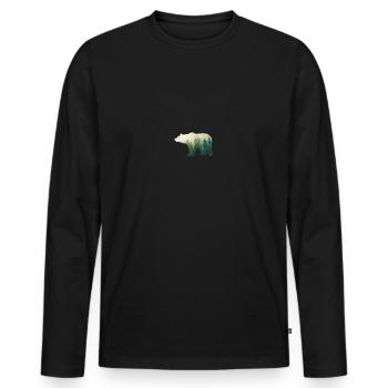 Aventure Outsider Outdoor Nature - T-shirt manches longues Premium bio Homme - noir - Devant - Nico (187cm)